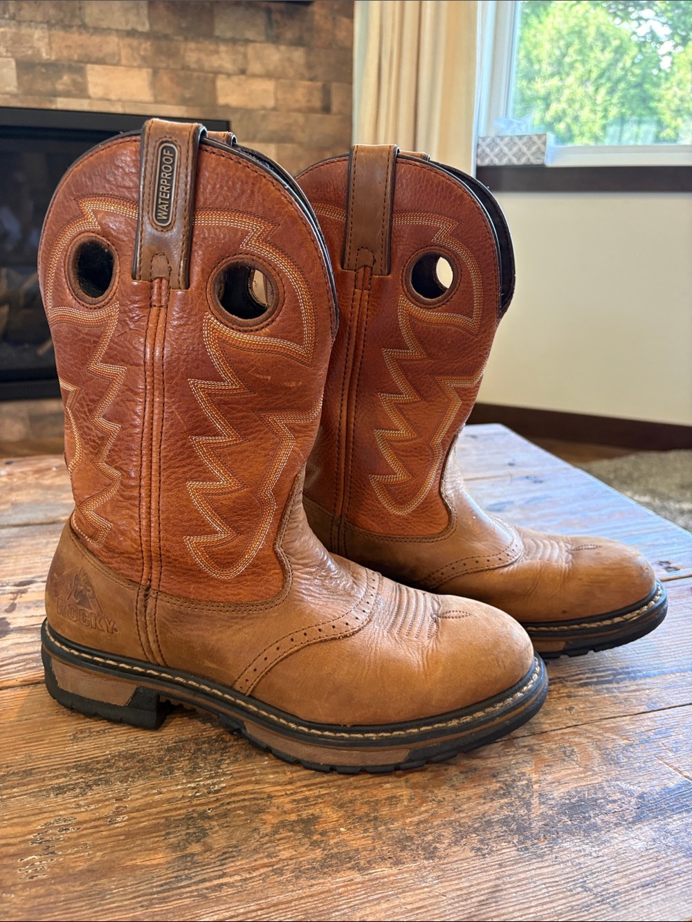 Rocky Original Ride Branson Saddle Roper Waterproof Western Boots